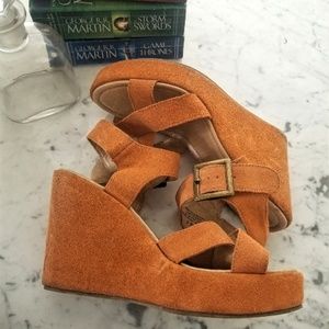 Kimchi blue velvet platform sandals